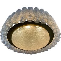 Doria Kronleuchter Eisglas Röhrenlampe Deutsche Lampe 50Er 60Er Midcentury Deckenlampe von Midtage