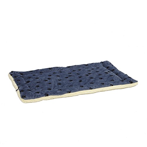 MidWest Homes for Pets Modell 40254-FVBLS Haustierbett, wendbar, mit Pfotenmuster in Blau/Weiß, Hundebett, 132 x 86 x 9,7 cm (L x B x H), für riesige Hunderassen, Maschinenwäsche, blau von MidWest Homes for Pets