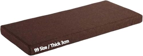Benutzerdefinierte Bankauflage Stuhlkissen, Waschbar Abnehmbarem Rutschfestes Sitzkissen für Drinnen, Freien, Gartenmöbel, Terrasse, Fensterbank 3cm Dicke Sitzauflage(Coffee,50x30 cm 20x12 in) von Miecoae