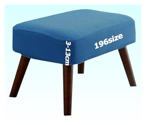 Hockerbezug Quadratisch Ottoman Cover Fußbank Schonbezug Stretch Fußhocker Husse Soft Beschützer Jacquard Slipcovers Sitzhocker mit Elastic Bottom Rund Rechteckig Waschbar Anpassbar(L,40 x 50 cm) von Miecoae