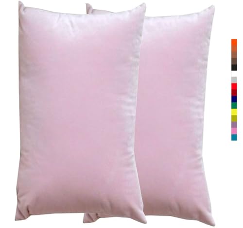 Kissenbezug 60x80 Kissen 50x70 Bezug Couch Sofa Kissenbezüge Samt 40x60，2er Set Dekokissen Bezug Blau/Grün/Grau,Pillowcase Pillow Cases 40x70, Kissen Abdeckung ( Color : 1 Light Pink , Size : 60x80 cm von Miecoae