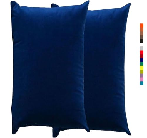 Kissenbezug 60x80 Kissen 50x70 Bezug Couch Sofa Kissenbezüge Samt 40x60，2er Set Dekokissen Bezug Blau/Grün/Grau,Pillowcase Pillow Cases 40x70, Kissen Abdeckung ( Color : 1 Navy Blue , Size : 50x70 cm von Miecoae