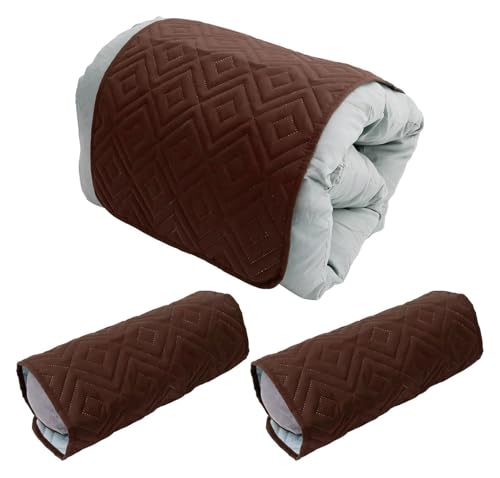 Kopfstützenabdeckung Für Relaxsessel Kopfstützenbezug Sofasitz Armlehnenbezüge Für Couch Sofa Armlehnen Bezug Überzug Armbezug Kopfstützenschutz Armrest Cover(Kaffee,1 Seat 3 Piece) von Miecoae