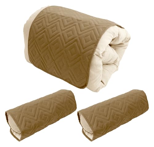 Kopfstützenabdeckung Für Relaxsessel Kopfstützenbezug Sofasitz Armlehnenbezüge Für Couch Sofa Armlehnen Bezug Überzug Armbezug Kopfstützenschutz Armrest Cover(Kamel,1 Seat 3 Piece) von Miecoae