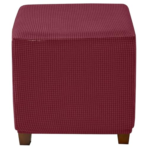 Miecoae Bezug für Ottomane Rechteckig Hocker Bezug Hockerbezug Quadratisch 60x60 50x50 55x55 Hocker Husse Fußhocker Bezug Abdeckung Hocker Protector Hockerabdeckung(J13,55-65x55-65x40-50) von Miecoae