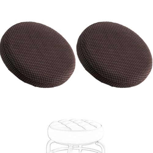 Miecoae Hocker Bezug 2 Stück Runder, Kissenbezug Rund Hochelastischer Stuhlhussen, Durchmesser 40 45 50 55 60cm, Waschbarer Hockerkissenbezug Barhocker Bezug(E22,70x15cm) von Miecoae