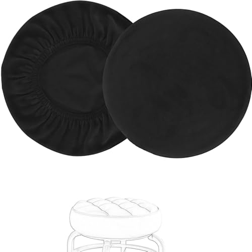 Miecoae Hocker Bezug 2 Stück Runder, Kissenbezug Rund Hochelastischer Stuhlhussen, Durchmesser 40 45 50 55 60cm, Waschbarer Hockerkissenbezug Barhocker Bezug(E7,65x15cm) von Miecoae