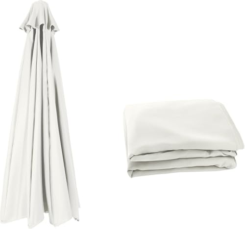 Miecoae Sonnenschirm Ersatzbezug 3.0m/4m/3.5m/2.7m/2.8m/3.30m 8 Streben/6 Streben, Sonnenschirm Windfest Stabil Strand Terrasse Garten Sonnenschirm Ersatzteile(Beige Weiß,8 Ribs 3.5m) von Miecoae