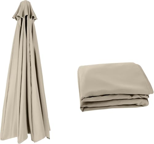 Miecoae Sonnenschirm Ersatzbezug 3.0m/4m/3.5m/2.7m/2.8m/3.30m 8 Streben/6 Streben, Sonnenschirm Windfest Stabil Strand Terrasse Garten Sonnenschirm Ersatzteile(Taupe,8 Ribs 3.5m) von Miecoae