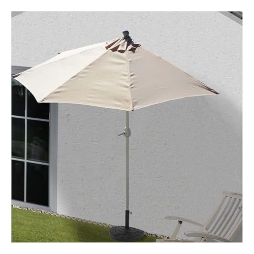 Miecoae Sonnenschirm Halbrund 2,7m Abdeckung Balkon Terrasse Halbschirm Terrassenschirm Balkonschirm Halbrundschirm(White) von Miecoae