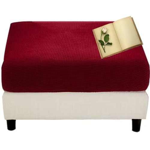 Ottomane Bezug Rechteckig Quadratisch Hockerbezug Quadratisch 40 55 70 80CM Bezug Hocker Grau/Grün Hocker überzug Fußhocker Sitzhocker Elastisch Husse Hockerabdeckung ( Color : #12 , Size : 30-40cm/12 von Miecoae