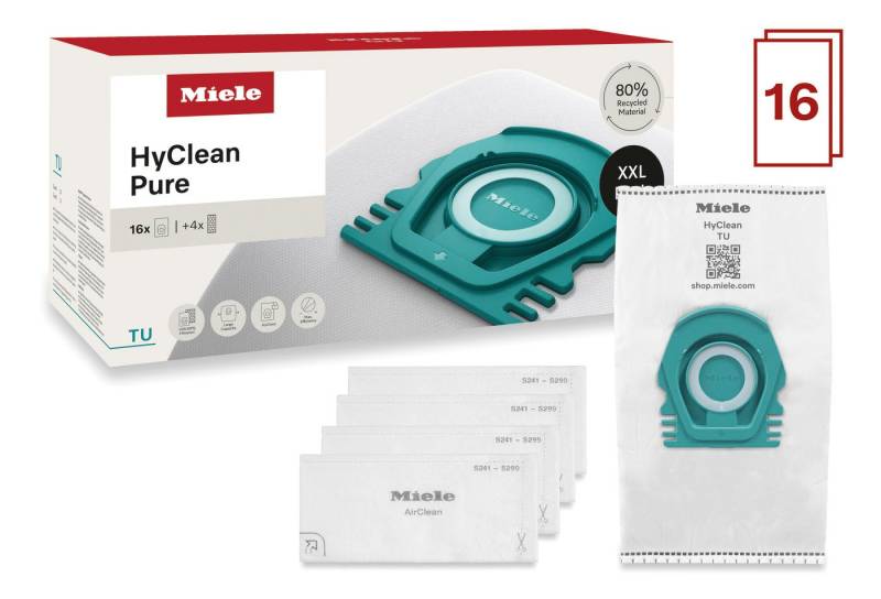 Miele Staubsaugerbeutel XXL-Pack Staubsaugerbeutel HyClean Pure TU, passend für Miele, 20 St., Miele Original Zubehör von Miele