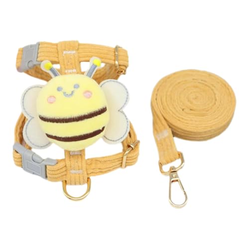 Hundegeschirr und Leine in Bienenform, Set mit Leine für Katzen, Kaninchen, kleine Hunde, Gelb, Größe L Hundegeschirr und Leine in Bienenform, Set mit Leine für Katzen, Kaninchen, kleine Hunde, Gelb, Größe L von Mifeiwukawa