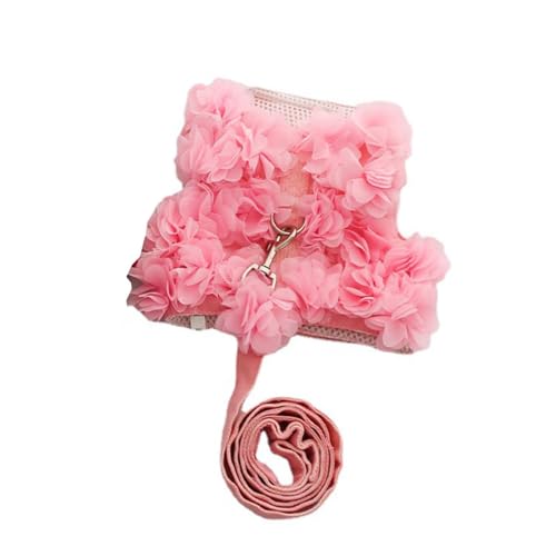 Süßes Hunde-Prinzessinnenkleid, Welpengeschirr, Kleider mit Leine, Haustierrock, Yorkie, Chihuahua, Sommerkleidung (Rosa, M) von Mifeiwukawa