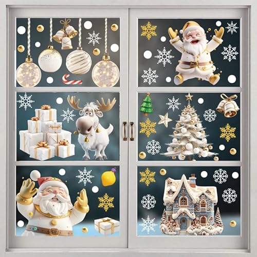 Aquarell Fensterbilder Weihnachten, 9 Blätter Selbstklebend Weihnachtsfensterbilder Doppelseitig Fensterbild Weihnachten Wiederverwendbar, Kinder Fensterfolie Winter Pvc Static Fenster Weihnachtsdeko Aquarell Fensterbilder Weihnachten, 9 Blätter Selbstklebend Weihnachtsfensterbilder Doppelseitig Fensterbild Weihnachten Wiederverwendbar, Kinder Fensterfolie Winter Pvc Static Fenster Weihnachtsdeko von Mifferer
