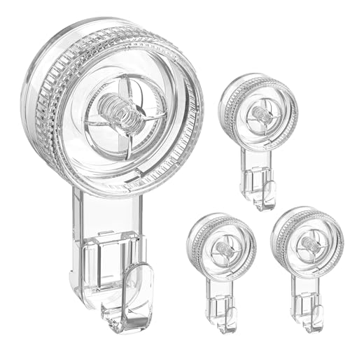 MigWoo 4 Stück Saugnapf Haken Ohne Bohren, Saugnapfhaken, Transparent Abnehmbar Saughaken Extra Stark Max 5KG, Saugnäpfe mit Haken für Dusche, Badezimmer, KüChe, Fenster, Kranz von MigWoo