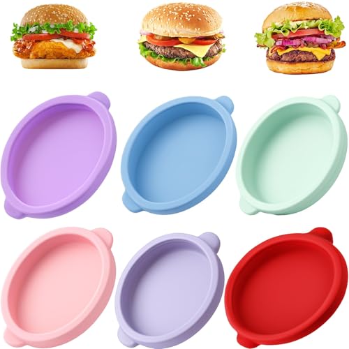MigWoo 6 Stück Silikonform Eier Heißluftfritteuse, 10 Cm Runde Airfryer Eierform Für Eiersandwiches, Pfannkuchen Und Muffins, Backform Aus Silikon (6 Farben) von MigWoo