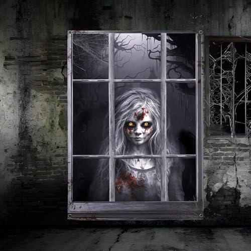 MigWoo Halloween Deko Fenster,120 x 80cm Horror Deko Halloween Fensterdeko, Gruselig Fensterbilder, Abnehmbare Fensterdeko Gruselige für Halloween Horror Party MigWoo Halloween Deko Fenster,120 x 80cm Horror Deko Halloween Fensterdeko, Gruselig Fensterbilder, Abnehmbare Fensterdeko Gruselige für Halloween Horror Party von MigWoo