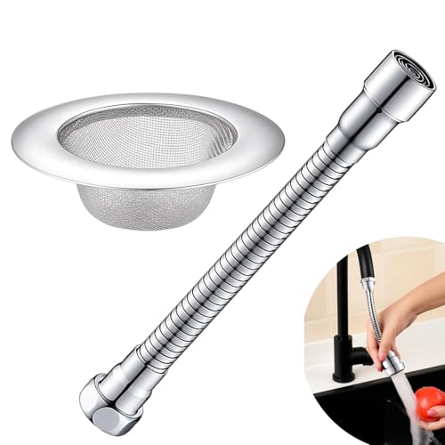 Wasserhahn Verlängerung 18cm – Edelstahl 304 Schlauch für Wasserhahn | 360° Drehbar & Tropfsicher | Ideal für Gesicht waschen, Haarewaschen & Tierpflege | Inklusive Siebeinsatz Wasserhahn Verlängerung 18cm – Edelstahl 304 Schlauch für Wasserhahn | 360° Drehbar & Tropfsicher | Ideal für Gesicht waschen, Haarewaschen & Tierpflege | Inklusive Siebeinsatz von MigWoo
