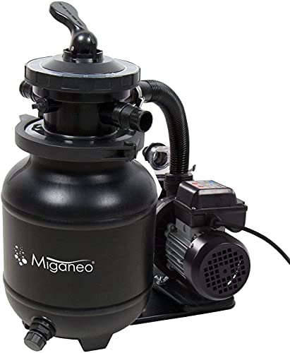 Miganeo Sandfilteranlage Speed Clean Dynamic 7000 - Schwarz | Pumpenleistung 6.300 l/h | Filterleistung 4.500 l/h | bis 25.000 Liter | 250 Watt von Miganeo