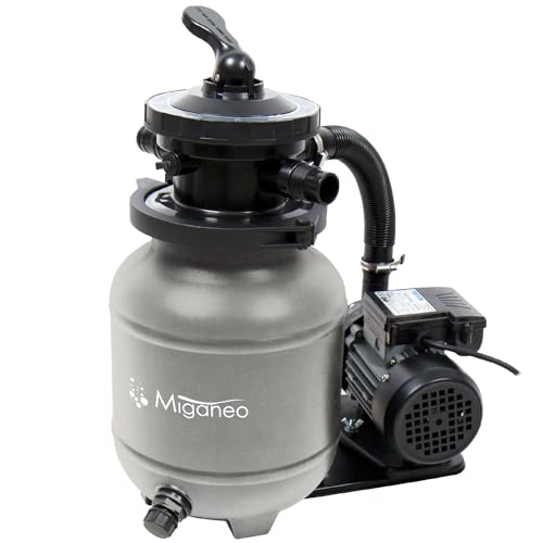 Miganeo Sandfilteranlage Speed Clean Dynamic 7000 - Grau | Pumpenleistung 6.300 l/h | Filterleistung 4.500 l/h | Filteranlage für Pools bis 25.000 Liter | Stromsparende 250 Watt von Miganeo