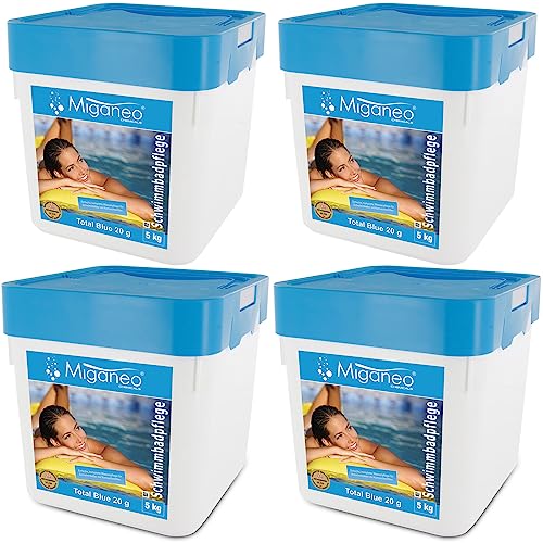 Miganeo Multitabs/Chlortabletten 20 g - Total Blue All-in-One 20 kg - Langsamlöslich | Stabilisierend | Kristallklar von Miganeo