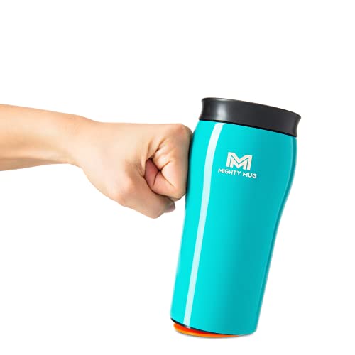 Mighty Mug | The Untippable Mug | Grips When Hit, Lifts for Sips | Insulated Stainless Steel Tumbler | Cupholder Friendly | Gifts for Women Men All | Leakproof | 4 Hours Hot / 24 Cold | 12oz | Teal von Mighty Mug