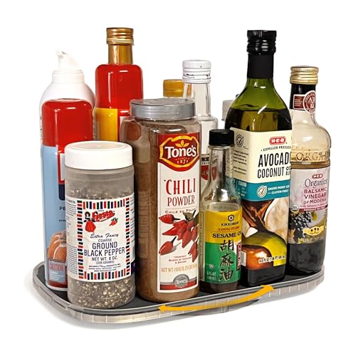 Mighty Susan Sidekick Stahlverstärkter drehbarer Schrank-Organizer – rechteckiger Drehteller für hohe Flaschen und große Lagerung – hält bis zu 13,6 kg mit rutschfester Matte – perfekt für Küche und Mighty Susan Sidekick Stahlverstärkter drehbarer Schrank-Organizer – rechteckiger Drehteller für hohe Flaschen und große Lagerung – hält bis zu 13,6 kg mit rutschfester Matte – perfekt für Küche und von Mighty Susan