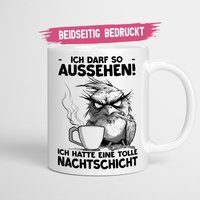 Kollegen Tasse | Ich Darf So Aussehen Ich Hatte Nachtschicht Kaffeetasse Mit Spruch von MightyBrainPresents
