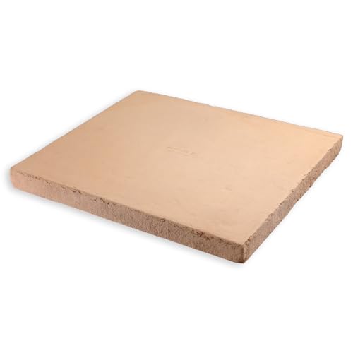 Migliaccio Forniture Ofenstein, Quadratisch, Ton, Bäckerstein, Baking Stone, 32 x 32 x 2 cm – 100 % handgefertigt, Beige von Migliaccio Forniture