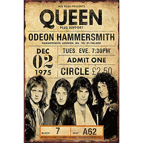 Queen Band Blechschild Wanddekoration Metall Poster Retro Schild Warnschild Basteln für Büro Cafe Club Bar von Migsrater