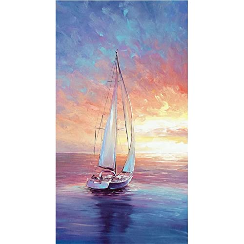 5D Diamant Painting Bilder Groß,DIY Diamond Painting Segelboot-Landschaft,Diamond Painting Set Full für Kinder und Erwachsene, Diamant Malerei für Home Wanddekoration Kunsthandwerk 30x90cm 5D Diamant Painting Bilder Groß,DIY Diamond Painting Segelboot-Landschaft,Diamond Painting Set Full für Kinder und Erwachsene, Diamant Malerei für Home Wanddekoration Kunsthandwerk 30x90cm von Mihaoe