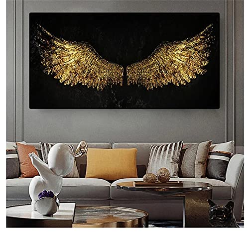 Diamond Painting, 5D Diamond Painting Goldene Engelsflügel Set, Diamant Painting Bilder für Erwachsene & Kinder , Diamant malerei Kits Malen nach Zahlen Wohnzimmer Deko für Home Wall 60x180cm von Mihaoe