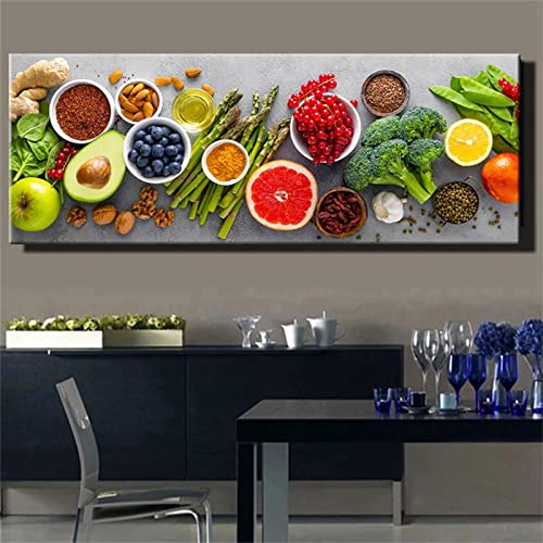 Diamond Painting, 5D Diamond Painting Obst & Gemüse Set, Diamant Painting Bilder für Erwachsene & Kinder , Diamant malerei Kits Malen nach Zahlen Wohnzimmer Deko für Home Wall 40x120cm von Mihaoe