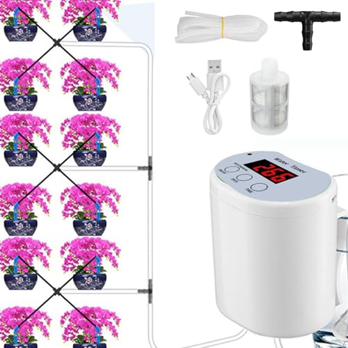 Mihauuke Automatische Pflanzenbewässerung - Bewässerungssystem Mit Timer,Mit Timer Für Gewächshaus Balkon Garten Mit Unterbrechungssicherung von Mihauuke