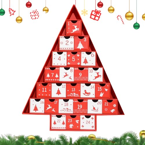 Mihauuke Befüllbare Adventskalender-Boxen - 24 Tage Adventskalender Zum Selbermachen,Nummerierte Winterfest-Schmuckdose Für Schmuck Nugat Minerale Spielzeug Süßigkeiten von Mihauuke