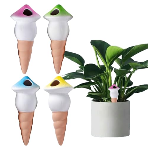 Mihauuke Bewässerungsspitzen | Automatische Bewässerungskegel | 4 Stück Langzeitbewässerung Tontopf Automatisches System Tropfbewässerung Hydration Für Innen Außen Garten Terrasse Töpfe von Mihauuke