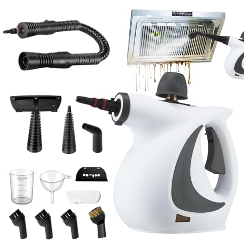 Mihauuke Dampfreiniger - Handlicher Dampfmop | Elektrische Dampfmopp Mit 12 Zubehörteilen Für Möbel Stoffe Böden Teppiche Haustierbereich Kleidung von Mihauuke