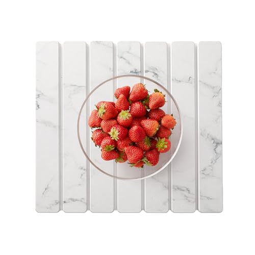 Mihauuke Diatomit Fußmatte,Klappbare Küchenarbeitsplatzunterlage - Saugfähig rutschfest Schnelltrocknend 40x30 cm Badepad Für Badezimmer Dusche Wanne Küche von Mihauuke