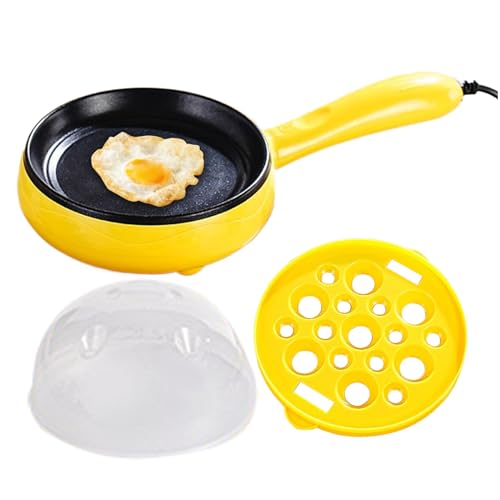Mihauuke Elektrische Bratpfanne,Elektrischer Eierkocher - Kompakte Multifunktionale Küchenpfanne Für Steak Omelett Pfannkuchen Snacks Und Abendessen von Mihauuke