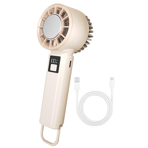 Mihauuke Elektrischer Ventilator Tragbar | Kompakter Reise Und Schreibtisch Ventilator | 2000mAh 5 Stufen Verstellbar Zubehör Für Reisen Camping Heißes Wetter Sport Büro von Mihauuke