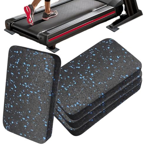 Mihauuke Fitnessgeräte Matte,4 Stück Gehflächenunterlage Schwingungsdämmung Matte für Laufband - Geräuschreduzierende Gummimatte für Heimtrainer wie Hanteln und Rudergeräte von Mihauuke