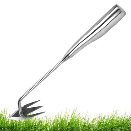 Mihauuke Handjäter Werkzeug | Gartenjäter Werkzeug,Robustes 3-Zinken-Gerät Mit Ergonomischem Griff Für Blumenbeete, Gemüsegarten & Rasenfläche von Mihauuke