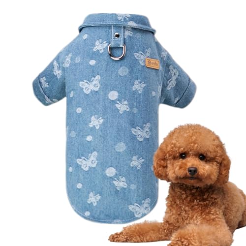 Mihauuke Hunde-Tshirt | Jeanshemden für kleine Hunde | Bequeme Welpenkleidung, warme Haustierkleidung für Hunde, Reisen, Welpen von Mihauuke