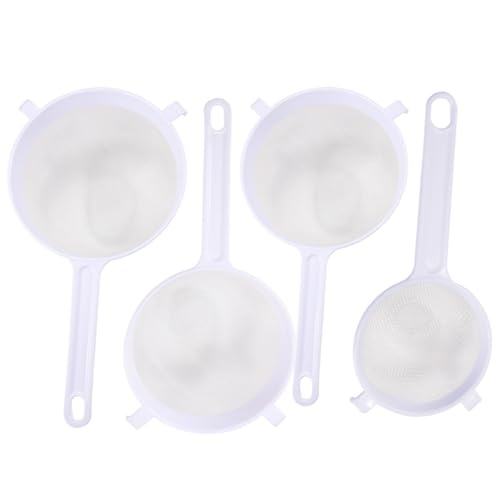 Mihauuke Kleines Mehlsieb, Puderzuckersieb | 4 Stück manuelles Mehlsieb, feinmaschiges Sieb | -Kompakt-Puderzucker-Stäuber, Küchensieb, feinmaschiges Sieb zum Backen, Kochen von Mihauuke