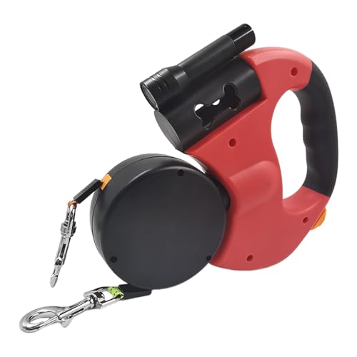 Mihauuke Lange Hundeleinen | Doppelleine Für Zwei Hunde Mit LED-Licht | Für Nachtsichtbarkeit bei Spaziergängen mit Klein- und Mittelhunderassen von Mihauuke