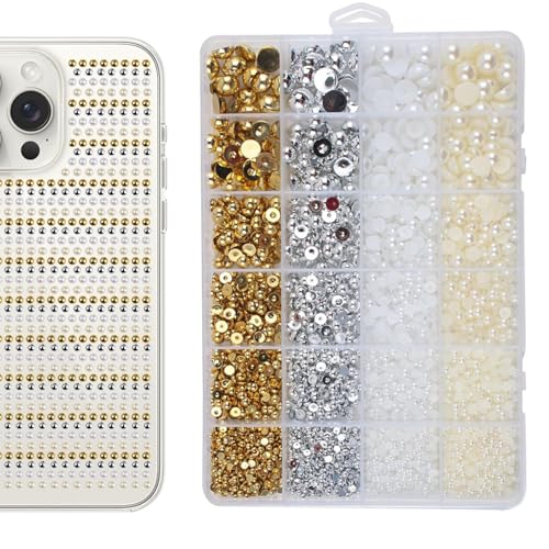 Mihauuke Nagelperlen | Halbrunde Bastelperlen,Flache Rückseite, Mini Perlen Für Handy Case Verzierung Nageldesign Mihauuke Nagelperlen | Halbrunde Bastelperlen,Flache Rückseite, Mini Perlen Für Handy Case Verzierung Nageldesign von Mihauuke