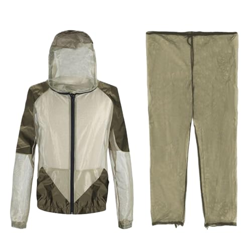 Mihauuke Outdoorbekleidung | Fliegendichte Atmungsaktive Mesh Kleidung | Faltbarer Schutz Einstellbare Passform Kleidung Für Garten Wandern Angeln Reisen von Mihauuke