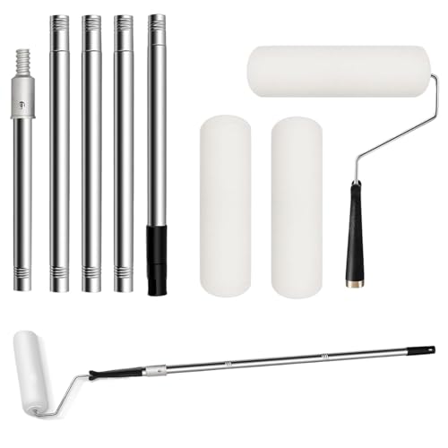 Mihauuke Paint Roller | Wandfarbe Roller Set Mit Teleskopstange | Werkzeug Set Mit Wechselhülsen Für Latex Öl Fleichen Haushalt Schrank Möbel Innen Außen Tür Boden Mihauuke Paint Roller | Wandfarbe Roller Set Mit Teleskopstange | Werkzeug Set Mit Wechselhülsen Für Latex Öl Fleichen Haushalt Schrank Möbel Innen Außen Tür Boden von Mihauuke
