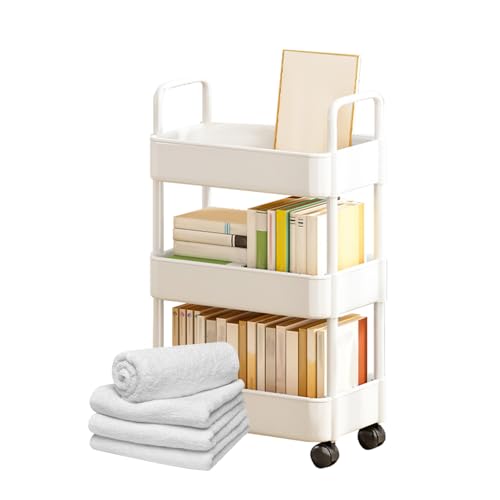 Mihauuke Rollbarer Aufbewahrungswagen, Rollwagen-Organizer, Mehrzweckwagen auf Rädern, 3/4-stöckiger Rollwagen mit Griff, multifunktionaler, beweglicher Aufbewahrungswagen mit Rädern Mihauuke Rollbarer Aufbewahrungswagen, Rollwagen-Organizer, Mehrzweckwagen auf Rädern, 3/4-stöckiger Rollwagen mit Griff, multifunktionaler, beweglicher Aufbewahrungswagen mit Rädern von Mihauuke